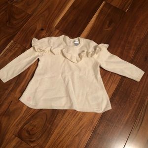 GUC. Cream ruffle sweater.